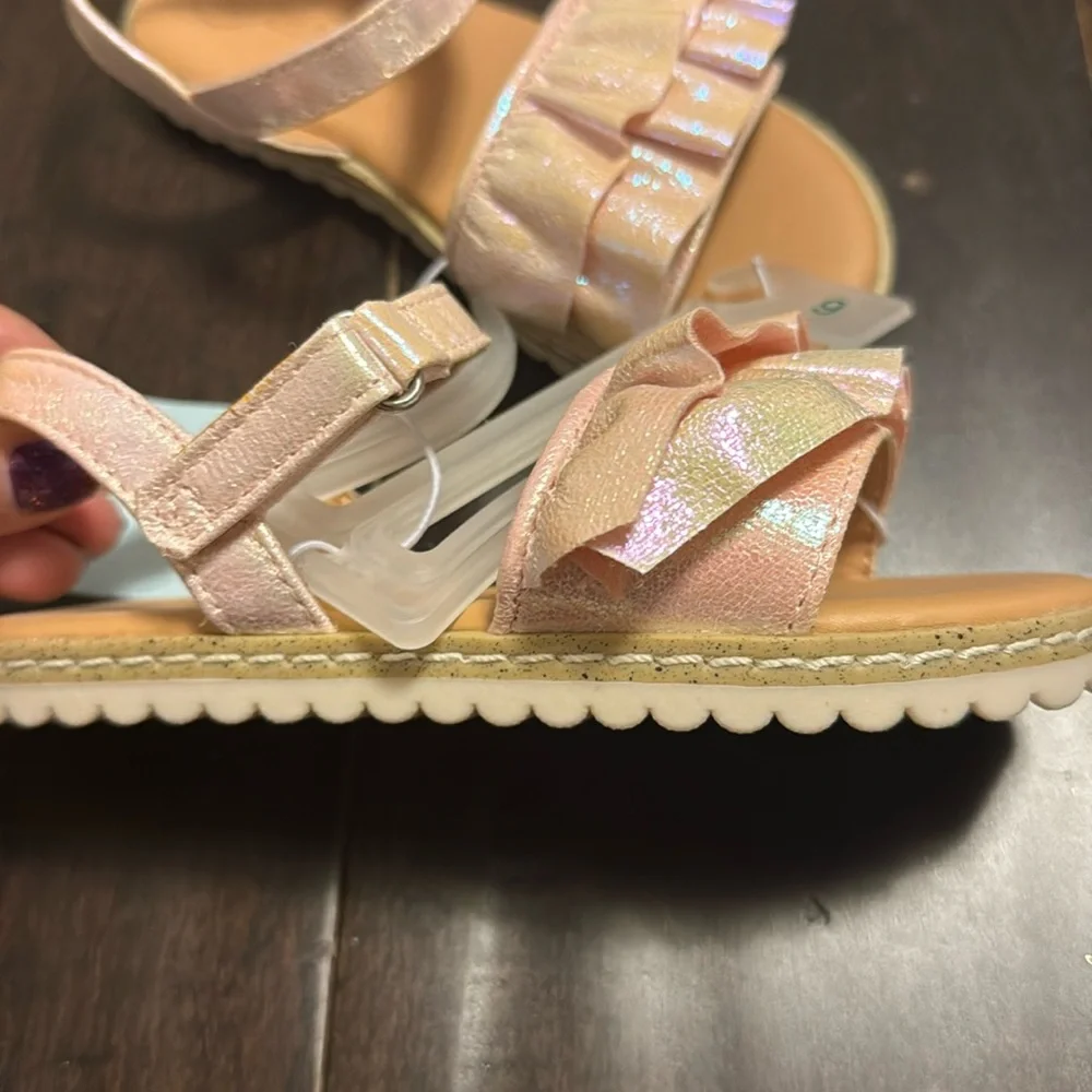 NWT Cat and Jack Toddler Girls Abigail Shimmering Pink Kids Sandals!